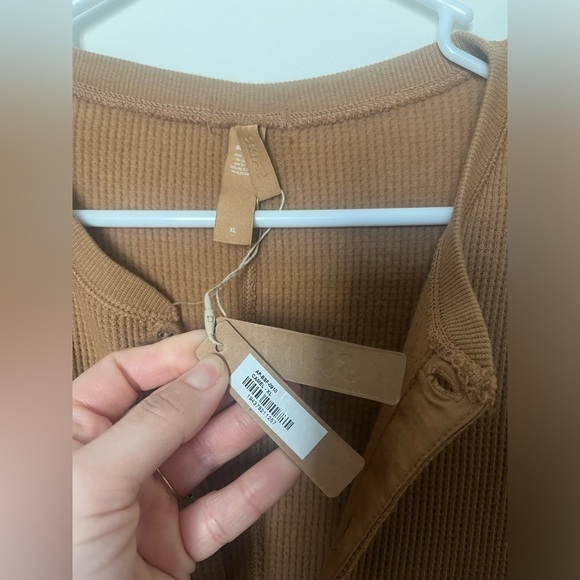 SKIMS Waffle Knit Sleep Jumpsuit Camel - Picture 10 of 12